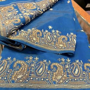 Heavily embroidered silk saree gently used beautiful ready to wear